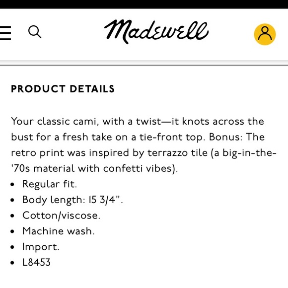 Madewell Tie-front Tank in Terrazzo - Picture 10 of 10